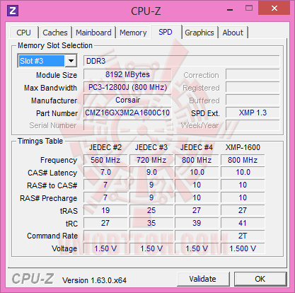 00 5cpuz 5 CORSAIR VENGEANCE 16GB Dual Channel DDR3 Memory 1600 MHz CL10 Kit Review