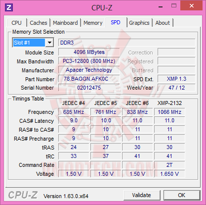 01 cpuz 4 APACER ARMOR DDR3 2133 MHz CL11 8GB Kit Memory Review