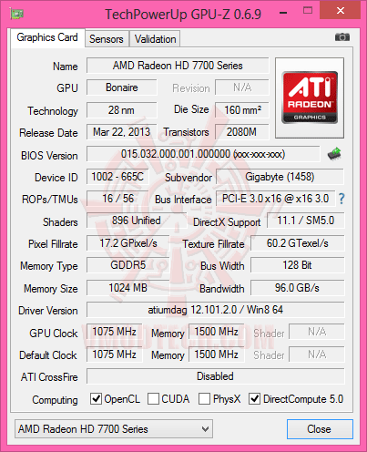 gz 1 GIGABYTE AMD RADEON HD 7790 OC 1GB GDDR5 Review