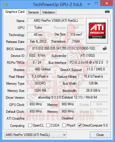 03 gpu z 00 AMD FirePro V3900 Professional Graphics Review