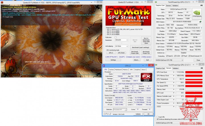 furmark oc 720x443 Nvidia Geforce GTX 780 On AMD FX 8350 Performace Test