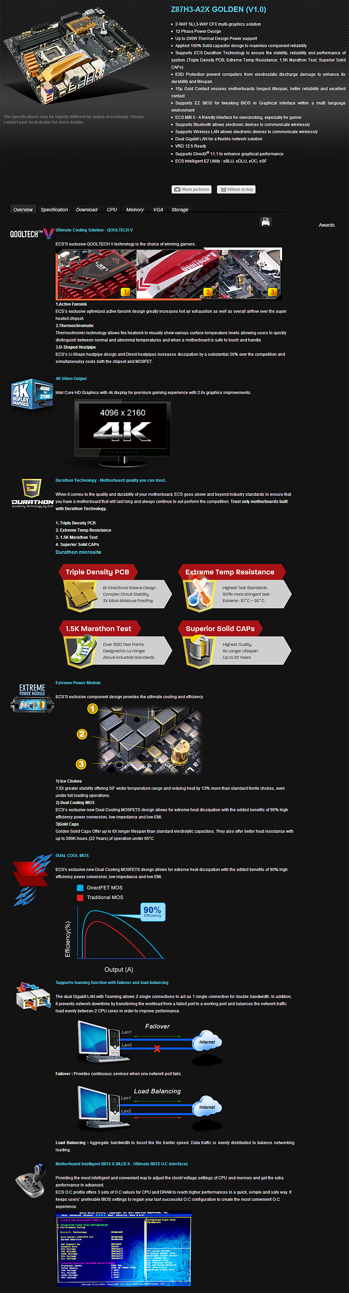 s2 ECS GANK DOMINATION Z87H3 A2X GOLDEN Gaming Motherboard Review