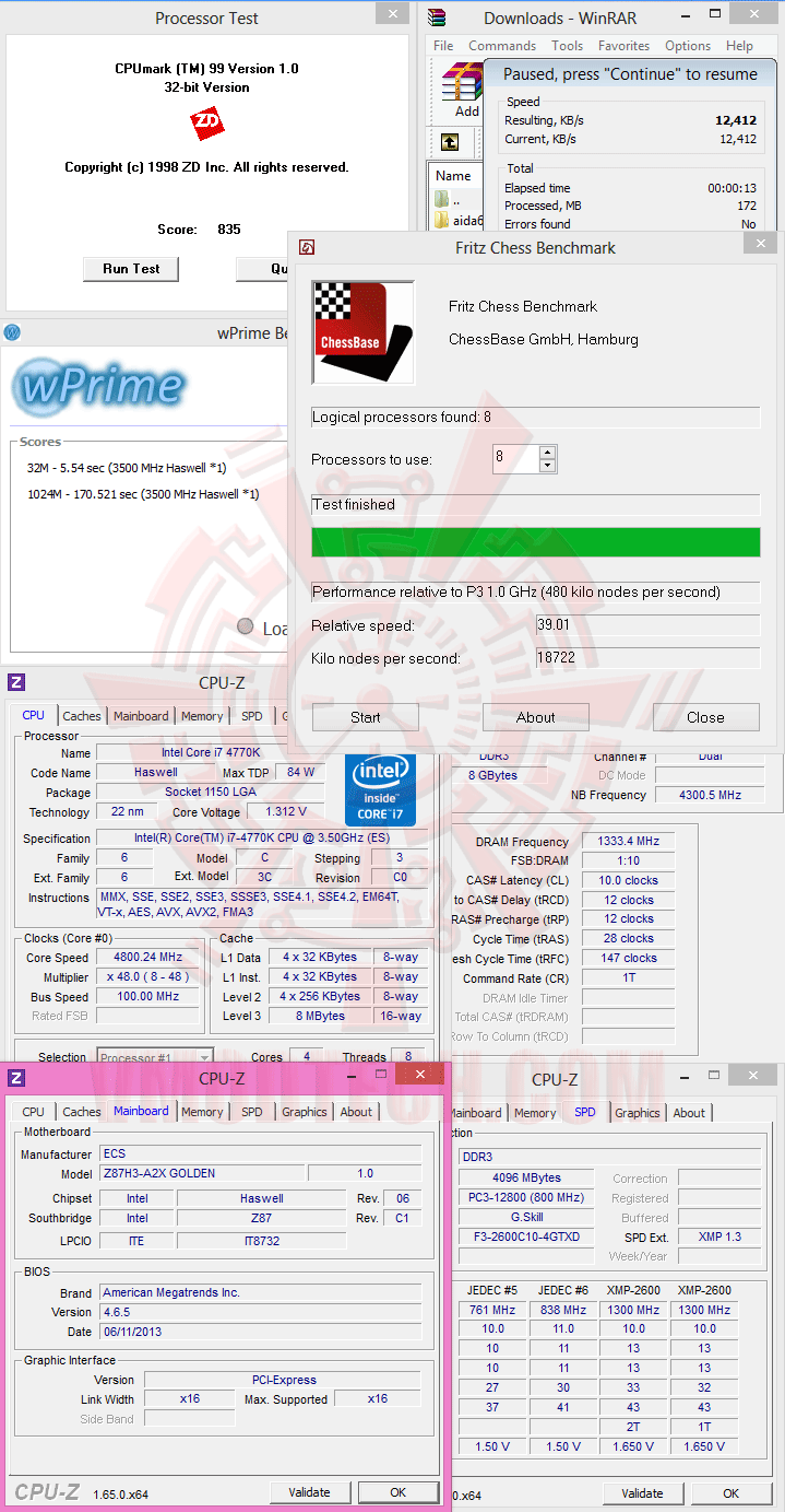 v1 ECS GANK DOMINATION Z87H3 A2X GOLDEN Gaming Motherboard Review