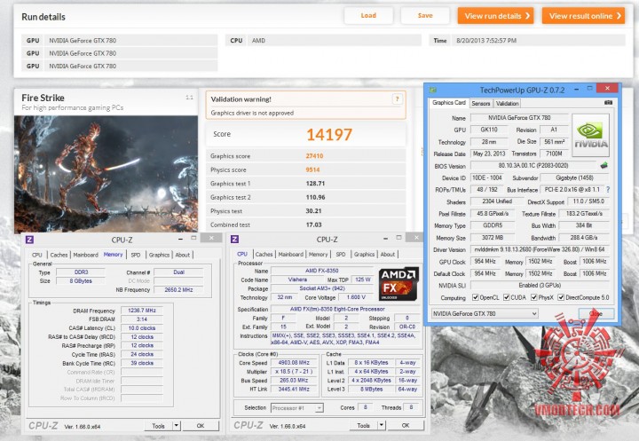 fire strike 720x497 NVIDIA GeForce GTX 780 3 Ways SLI On AMD FX 8350 Performance