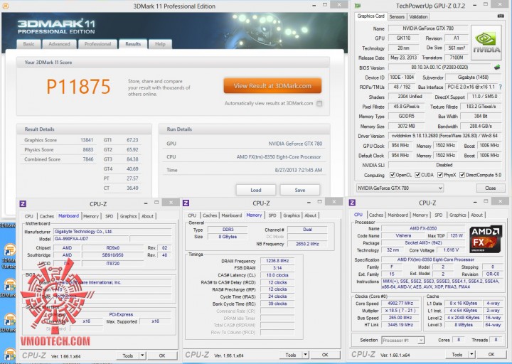 3dmark11 720x512 GIGABYTE GeForce GTX 780 New WINDFORCE 3X Rev 2.0 ON AMD FX 8350