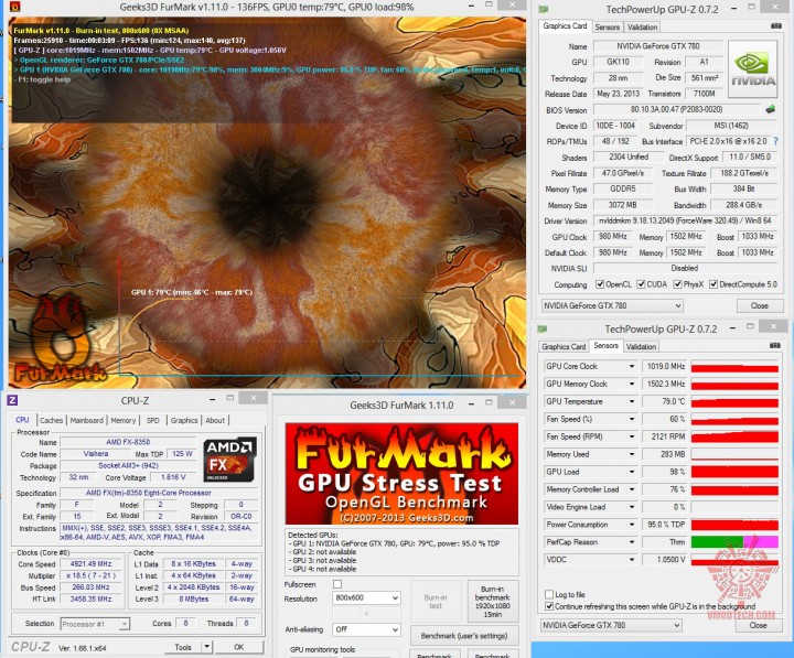 furmark furmark 720x597 MSI GeForce GTX 780 LIGHTNING On AMD FX 8350 Test Review