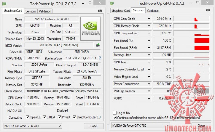 gpuz-maxx gpuz maxx 720x442 MSI GeForce GTX 780 LIGHTNING On AMD FX 8350 Test Review