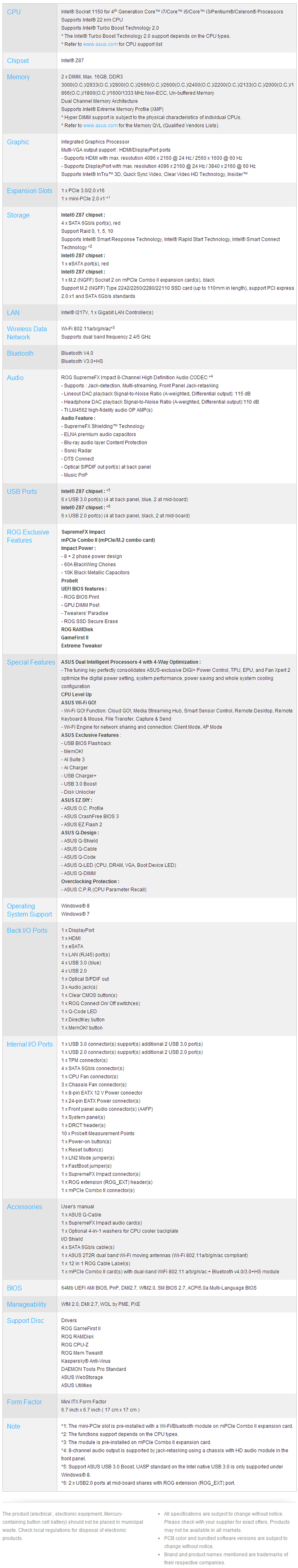 spec2 spec2 ASUS ROG MAXIMUS VI IMPACT Motherboard Review