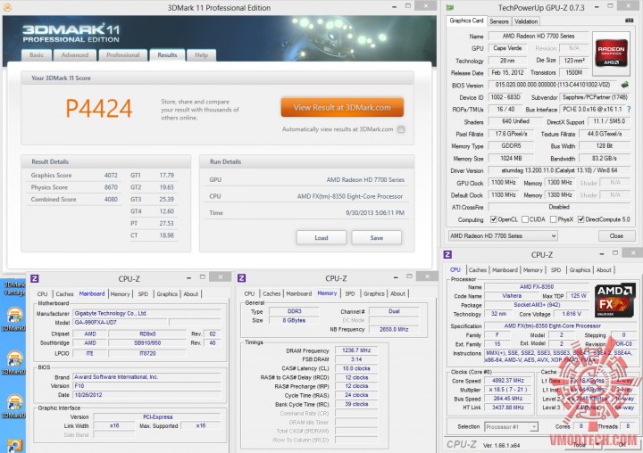 3d11 720x508 SAPPHIRE HD 7770 GHz Edition OC 1GB GDDR5 VAPOR X On AMD FX 8350 Test