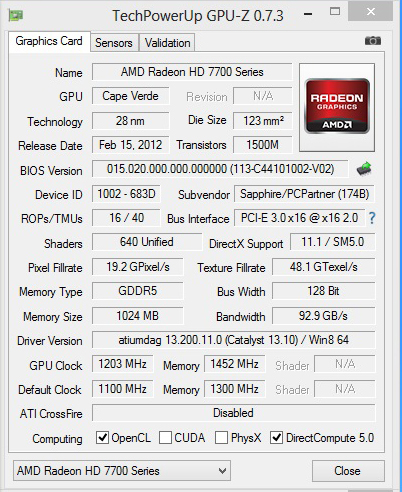 SAPPHIRE HD 7770 GHz Edition OC 1GB GDDR5 VAPOR X On AMD FX 8350 Test VAPOR X AMD System and Testing Configuration 4 21
