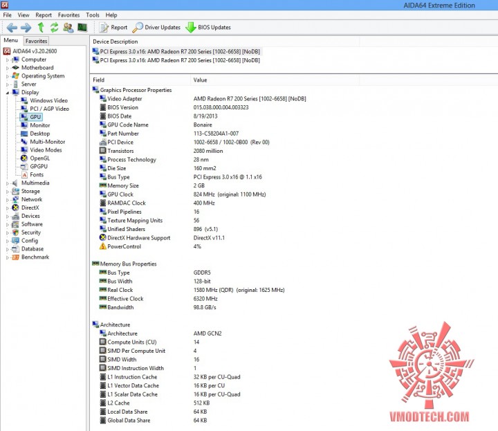 aida641 720x623 AMD RADEON HD 7790 @ AMD RADEON R7 260X MOD BIOS
