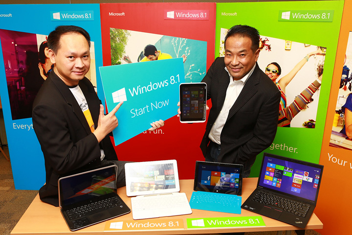 ไมโครซอฟท์ เผยโฉม Windows 8.1ในประเทศไทยพร้อมกันทั่วโลก  Windows 8.1ผนวกประสบการณ์ที่โดดเด่นและความเป็นส่วนตัวเข้าไว้ด้วยกัน ครอบคลุมการทำงานบนดีไวซ์หลากหลายรูปแบบมากที่สุด