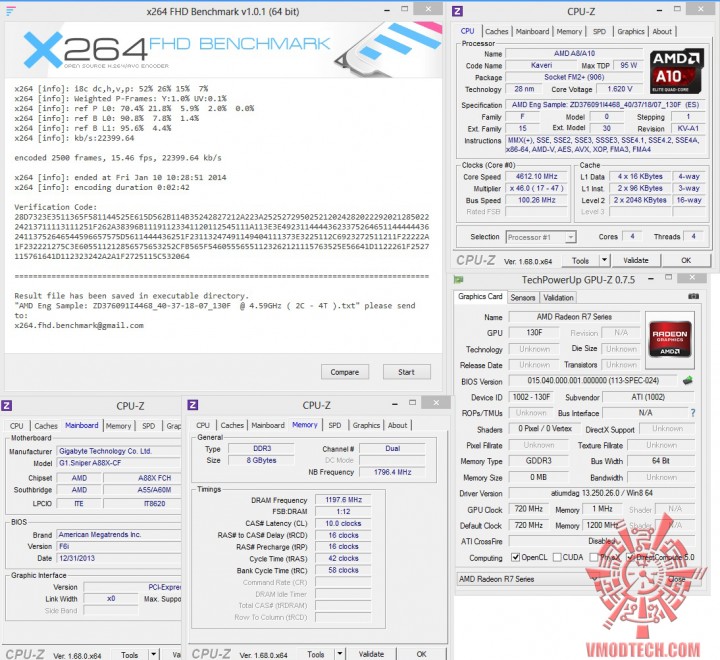 x264fhd 720x660 GIGABYTE G1.SNIPER A88X (Rev 3.0) ON AMD A10 7850K 