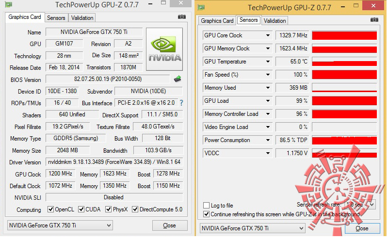 gpuz-oc gpuz oc GALAXY GeForce GTX750 Ti OC Slim