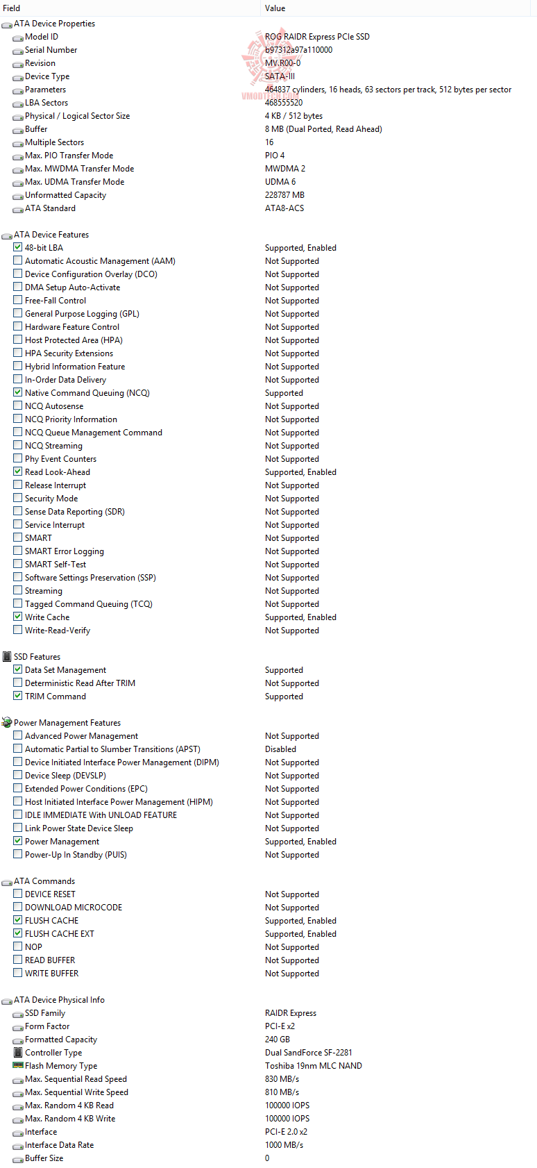 aida aida ASUS ROG RAIDR Express PCIe SSD 240GB Review