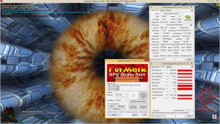 furmark 720x405 GALAXY GeForce GTX750 OC Slim 1GB