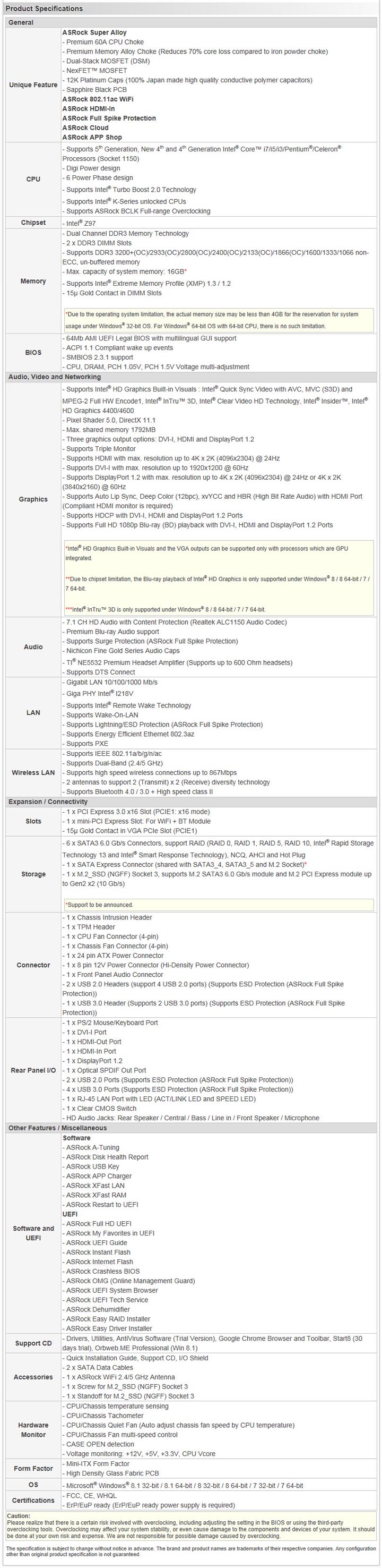 s2 ASRock Z97E ITX/ac Motherboard Review