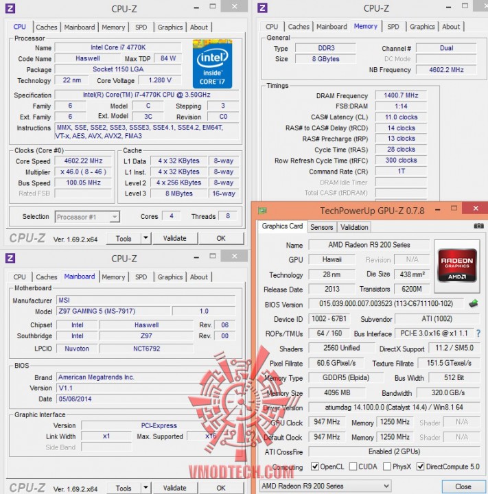 cpuid1 711x720 MSI Z97 GAMING 5 Motherboard Review
