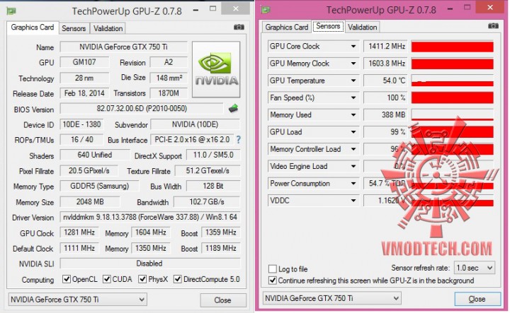 gpuz oc 720x443 GALAXY GeForce GTX750 Ti GC 2GB 