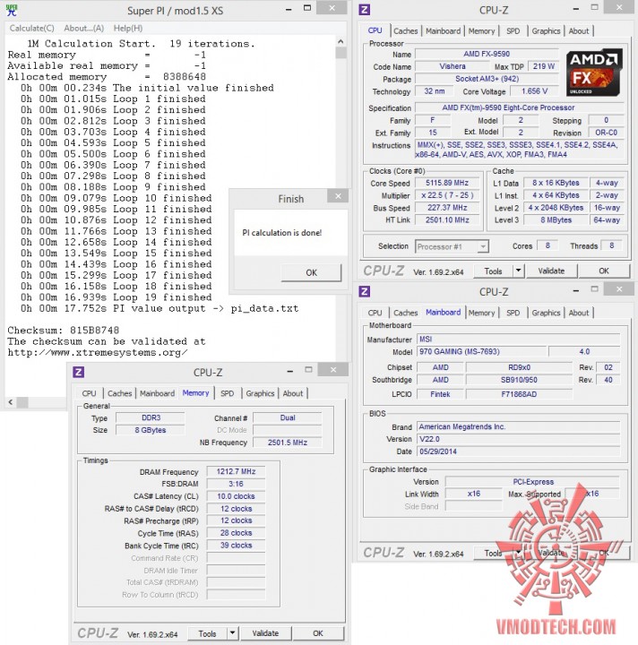 superpi 1mb 712x720 MSI 970 GAMING Motherboard Review