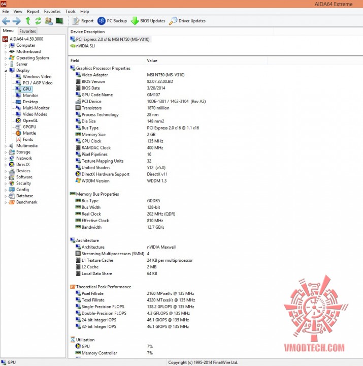 aida1 715x720 MSI N750 TF 2GD5/OC  