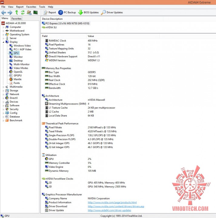 aida2 713x720 MSI N750 TF 2GD5/OC  