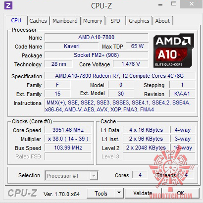 cpuz oc AMD A10 7800 Processor Review