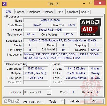 cpuz3 AMD A10 7800 Processor Review