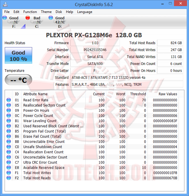crytaldiskinfo ASRock Z97 Extreme6 Ultra M.2 PCIe Gen3x4 With Plextor PCIe M.2 2280 SSD PX G128M6e Review