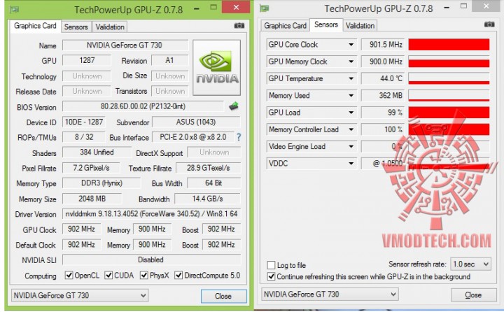 gpuz gpuz 720x446 ASUS GT 730 silent