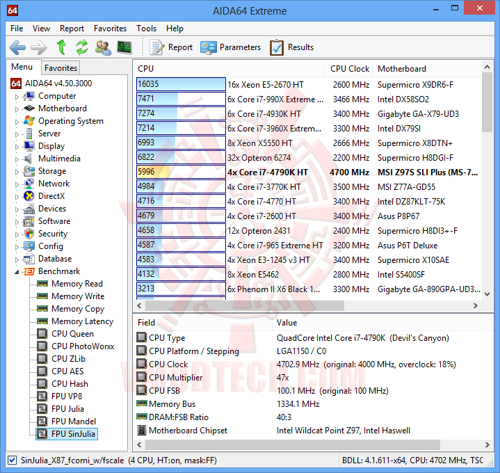 aida64 10 MSI Z97S SLI PLUS Motherboard Review