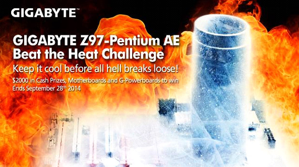 017 เปิดประสบการณ์ใหม่กับกิจกรรม GIGABYTE Z97 Pentium® AE Beat the Heat Challenge บนเว็บไซต์ HWBOT.ORG  พร้อมลุ้นรับเงินสด และเมนบอร์ดจาก GIGABYTE 