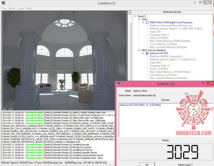 luxmark oc 720x558 MSI GeForce GTX 970 GAMING 4G Review