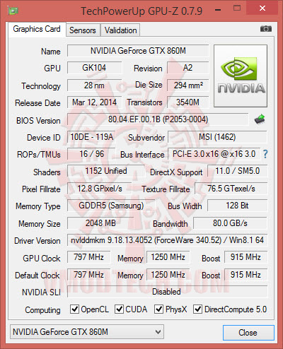 cpu z 07 MSI GS60 2PC Ghost Gold Edition Gaming Notebook Review