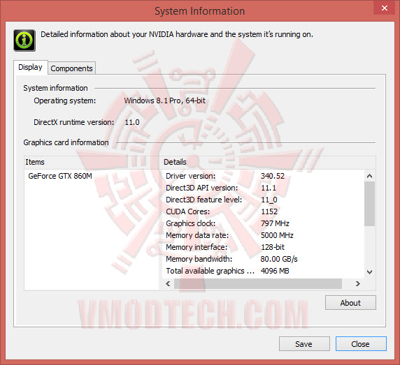 nvidiainfo 01 MSI GS60 2PC Ghost Gold Edition Gaming Notebook Review