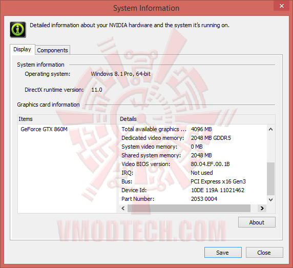 nvidiainfo 02 MSI GS60 2PC Ghost Gold Edition Gaming Notebook Review