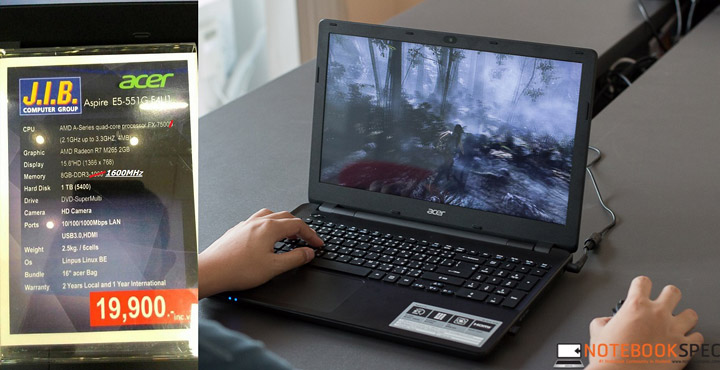 011 ของเทพราคามิตรเต่า! Acer E5 551G F4U1 สเปคเทพ ซีพียู AMD FX, แรม 8GB, การ์ดจอ R7 ราคา 2 หมื่นมีทอน