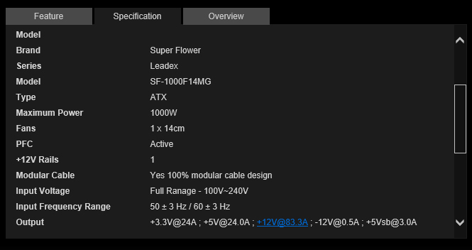 spec2 spec2 Super Flower Leadex Gold 1000W