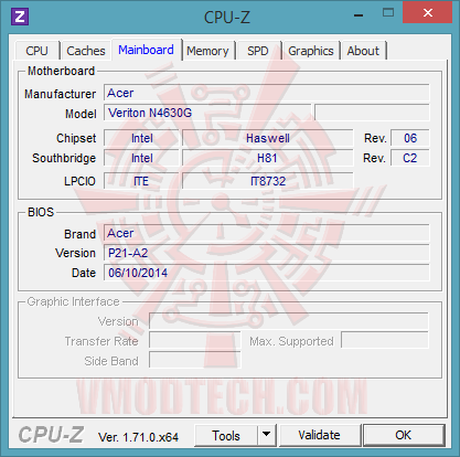 cpu z 03 Acer Veriton N4630G Mini PC Review