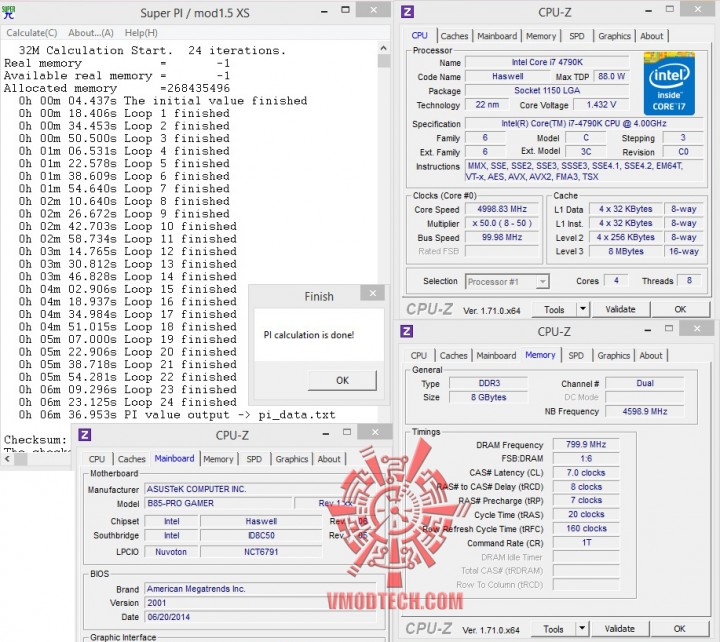 superpi32 5ghz 720x642 ASUS B85 PRO GAMER