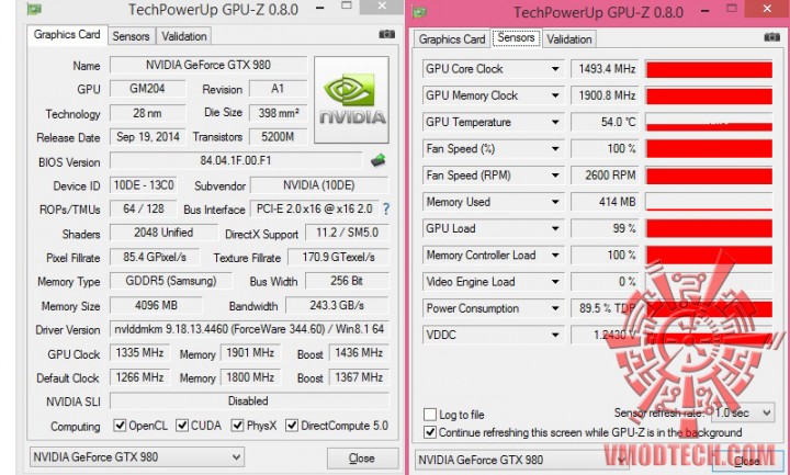 gpuz oc 720x433 Inno3D iChill Geforce GTX 980 4GB Ultra