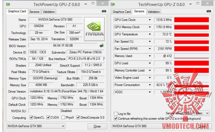 gpuz 720x443 ZOTAC GeForce GTX 980 AMP! Omega Edition