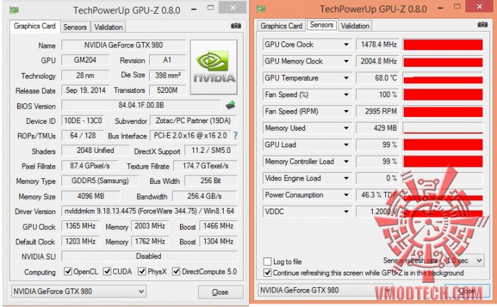 gpuz oc 720x446 ZOTAC GeForce GTX 980 AMP! Omega Edition