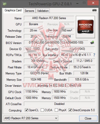 gpuoc2 gpuoc2 ASUS Radeon R7 260 1GB GDDR5 Review