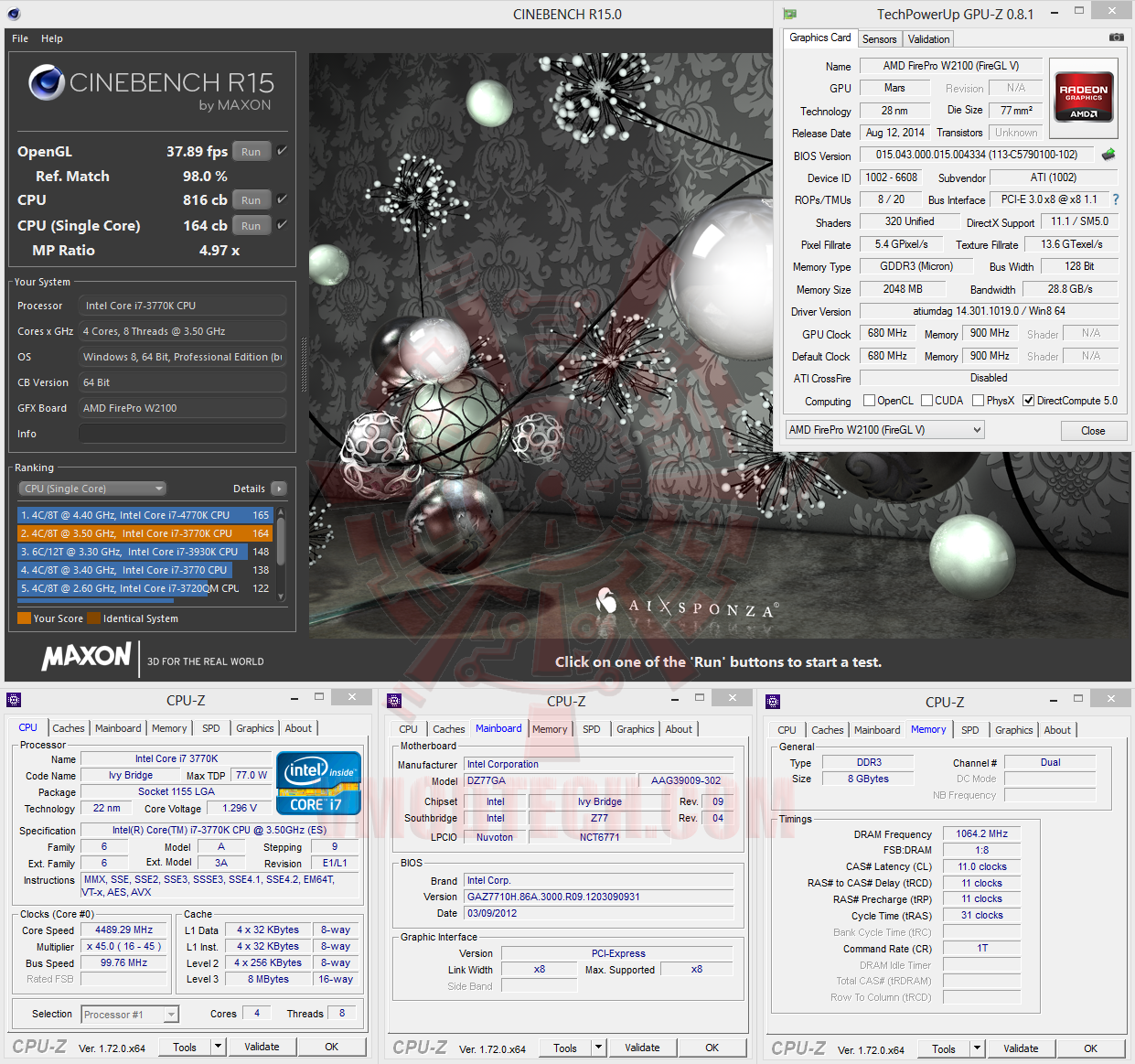 cinebench-r15 cinebench r15 SAPPHIRE AMD FirePro™ W2100 Graphics for Desktop Workstations Review