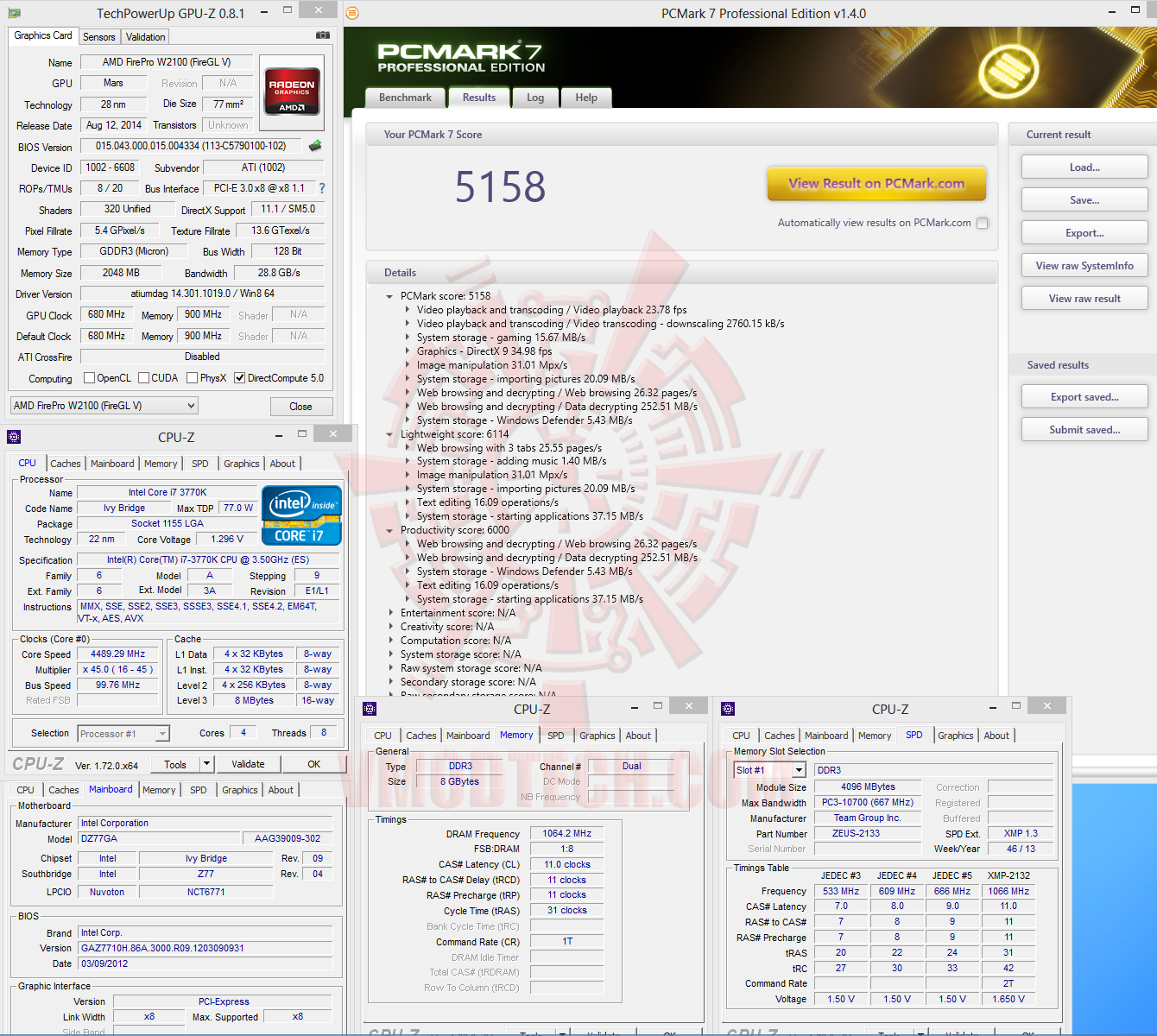 pcmark7 pcmark7 SAPPHIRE AMD FirePro™ W2100 Graphics for Desktop Workstations Review