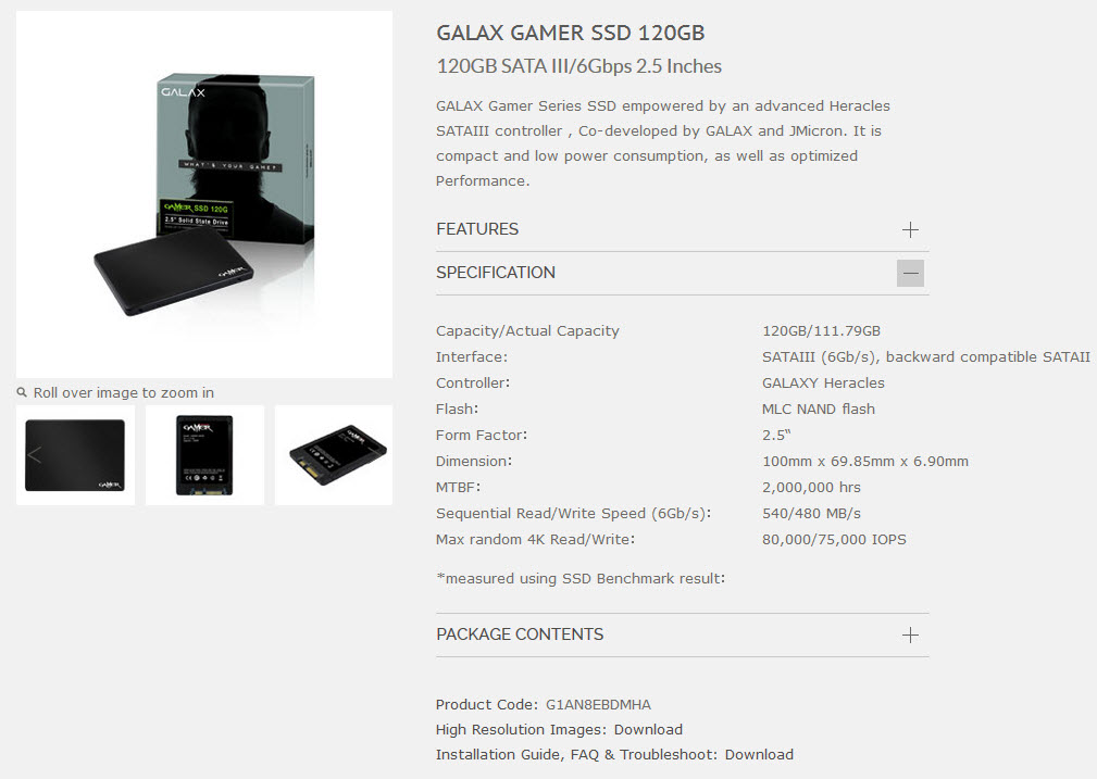 Ssd discount galax gamer