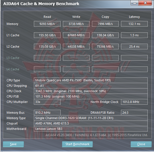 aida64 01 Lenovo Z50 75 (AMD FX 7500) Laptop Review