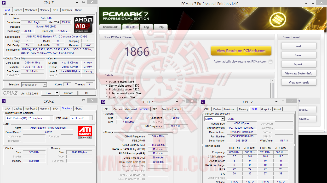 pcmark7 pcmark7 Lenovo Z50 75 (AMD FX 7500) Laptop Review