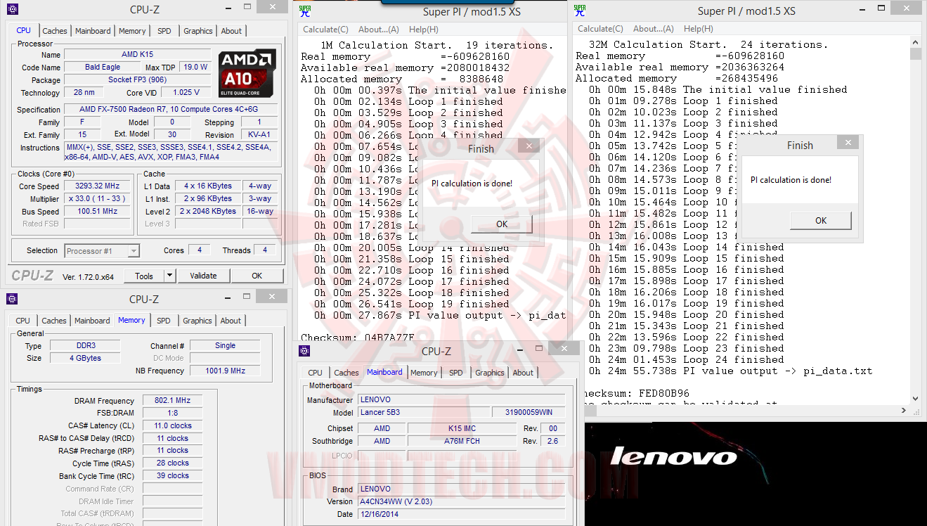 superpi superpi Lenovo Z50 75 (AMD FX 7500) Laptop Review